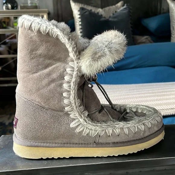 Grey Eskimo Dream Catcher lace up Mou Boots - Picture 7 of 15